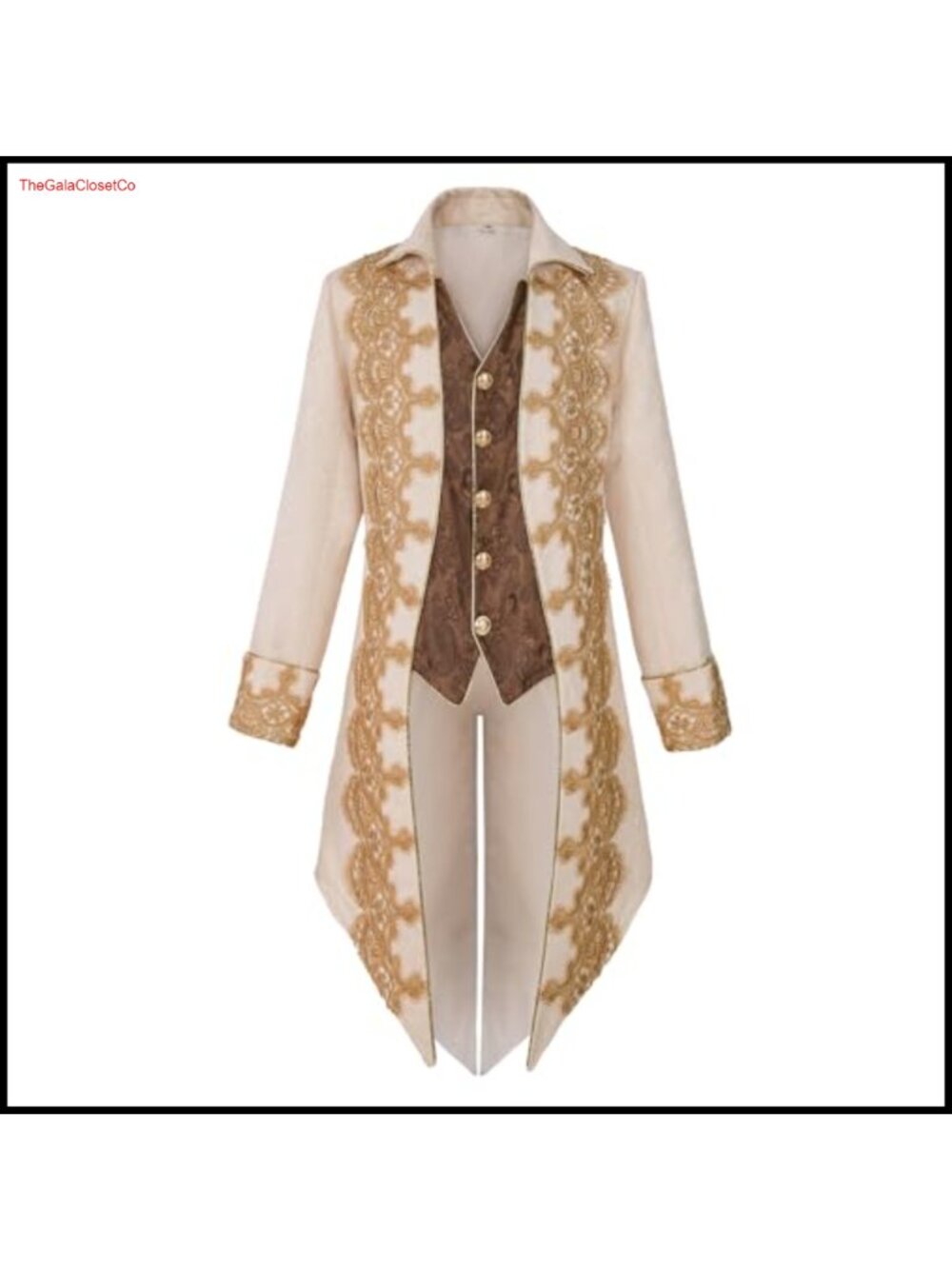 Men's Steampunk Tailcoat Medieval Jacket Embroidery Gothic Cosplay